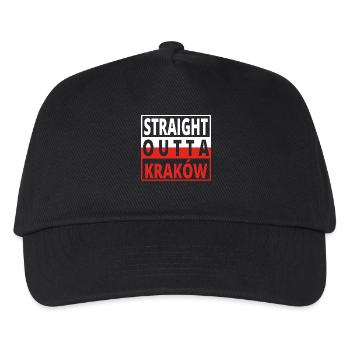 Straight outta Polska Krakow - Kinder Basecap - Schwarz - Vorne