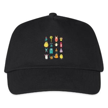 16 Verschiedene Monster Halloween 2017 Geschenk - Kinder Basecap - Schwarz - Vorne