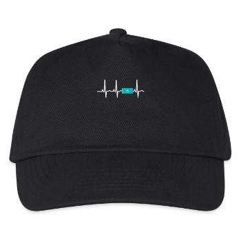 EKG heartbeat Kasachstan - Kinder Basecap - Schwarz - Vorne