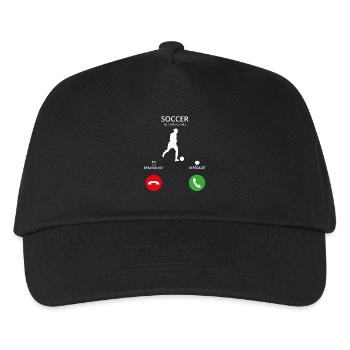 Call Mobile Anruf Frauenfussball soccer woman foot - Kinder Basecap - Schwarz - Vorne
