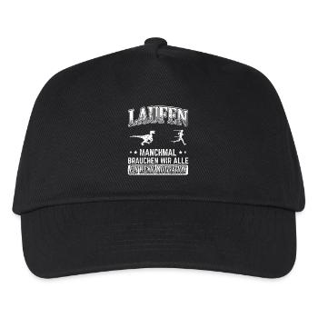 Lustiges Laufen Läufer Shirt Bisschen Motivation - Kinder Basecap - Schwarz - Vorne