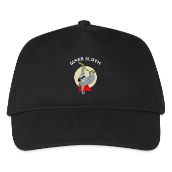 super sloth Faultier chillen lazy sleep nerd lo - Kids’ Baseball Cap - black - Front