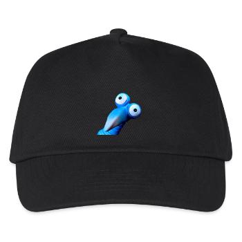 Lustiger blauer Vogel mit großen Augen - Kinder Basecap - Schwarz - Vorne