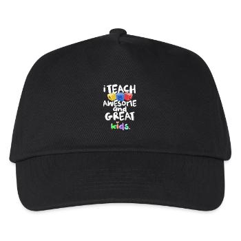 I Teach Awesome Great Kids ABC Teachers Gift - Kids’ Baseball Cap - black - Front