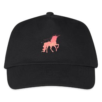 The red glitter unicorn - Kids’ Baseball Cap - black - Front