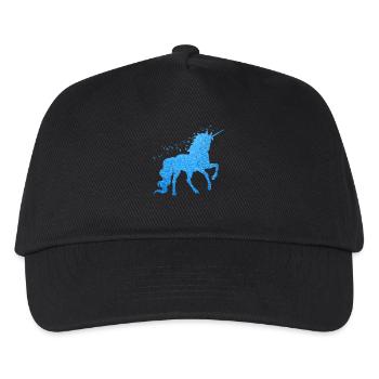 Das blaue glitzer Einhorn - Kinder Basecap - Schwarz - Vorne