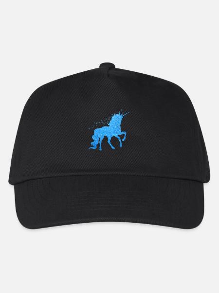 Das blaue glitzer Einhorn - Kinder Basecap - Schwarz