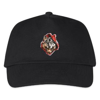 Tierrot Ridin Wolf Pun Grafik Design - Kinder Basecap - Schwarz - Vorne