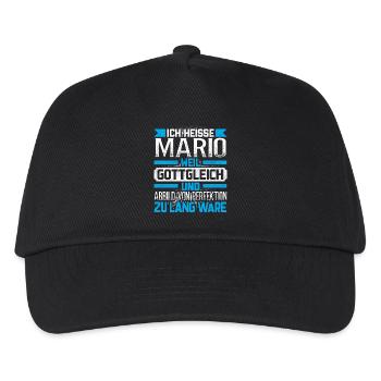MARIO - Gottgleich - Kinder Basecap - Schwarz - Vorne