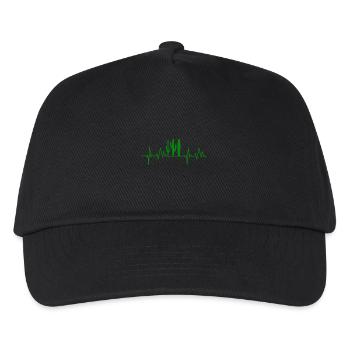 Kaktus Herzschlag heartbeat geschenk cactus - Kinder Basecap - Schwarz - Vorne