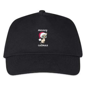 Nette Weihnachtskatzen-Entwurfs-Meowy Catmas Katzenliebhaber - Kinder Basecap - Schwarz - Vorne