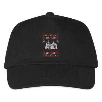 farmer tractor ugly christmas jumper - Kinder Basecap - Schwarz - Vorne