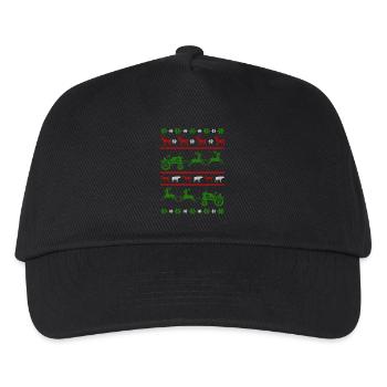 tractor farmer ugly christmas jumper - Kinder Basecap - Schwarz - Vorne