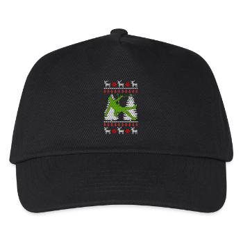 Klettern Bouldern Ugly Christmas Geschenk - Kinder Basecap - Schwarz - Vorne