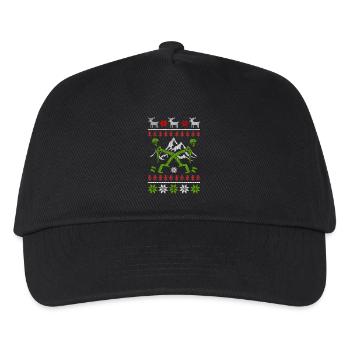 Klettern Bouldern Ugly Christmas - Kinder Basecap - Schwarz - Vorne