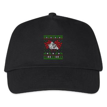Motorcycle Superbike Ugly Christmas Jumper - Kinder Basecap - Schwarz - Vorne
