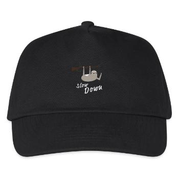 Sloth Slow Down pentes froid design - Casquette de baseball Enfant - noir - Devant