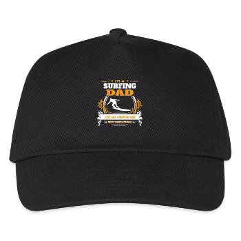 Surfender Vati-Hemd-Geschenk-Idee - Kinder Basecap - Schwarz - Vorne