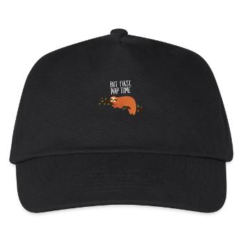 But First, Nap Time - Lazy Sloth - Kids’ Baseball Cap - black - Front