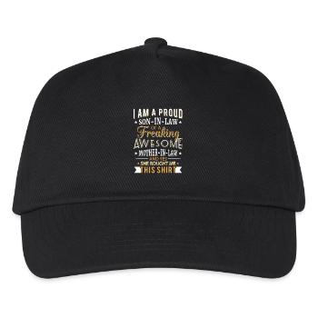 Proud son in law of a freaking awesome mother - Kids’ Baseball Cap - black - Front