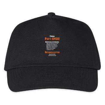 Firma Papa GmbH Geschenk zum Vatertag - Kinder Basecap - Schwarz - Vorne