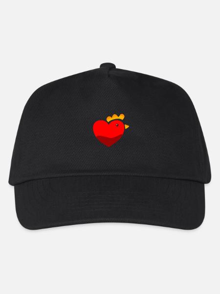 Huhn Hühner Chicken Love - Kinder Basecap - Schwarz
