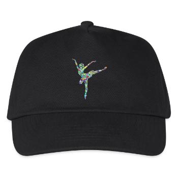 ballerina ballett dance dancer tanz taenzer yoga49 - Kinder Basecap - Schwarz - Vorne