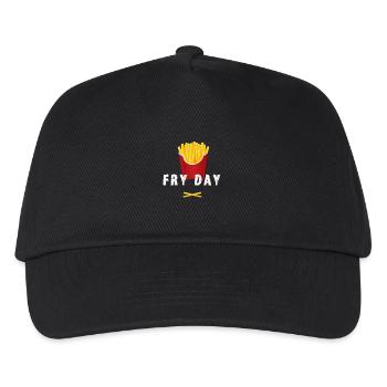 pommes fry fast food french fries freitag nerd LOl - Kids’ Baseball Cap - black - Front