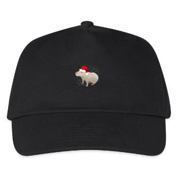 Capybara With Santa Hat Merry Christmas Holiday - Kids’ Baseball Cap - black - Front
