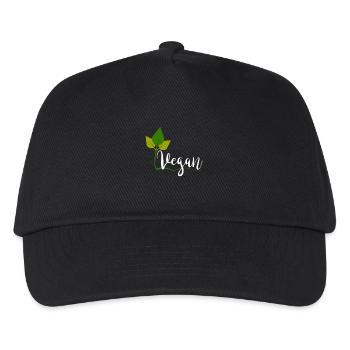 Vegan - Kinder Basecap - Schwarz - Vorne