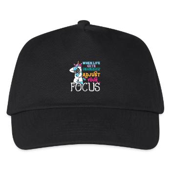 Einhorn Fotograf Fotografin Geschenk Kamera - Kinder Basecap - Schwarz - Vorne