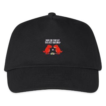 Dino Einhorn lustig witzig Geschenk trend Humor - Kinder Basecap - Schwarz - Vorne