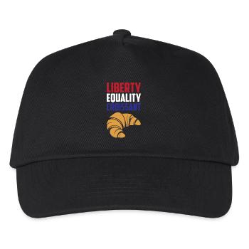 Liberté, Égalité Croissant Drôle France Français - Casquette de baseball Enfant - noir - Devant