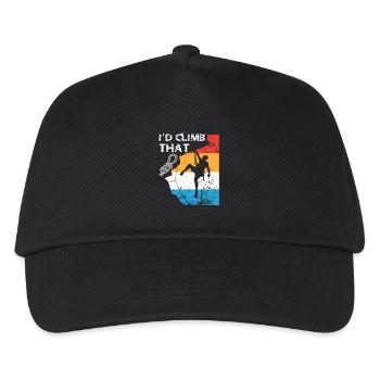I'd climb that - hiking climbing gift - Kids’ Baseball Cap - black - Front
