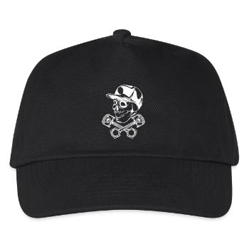 piston du crâne blanc - Casquette de baseball Enfant - noir - Devant