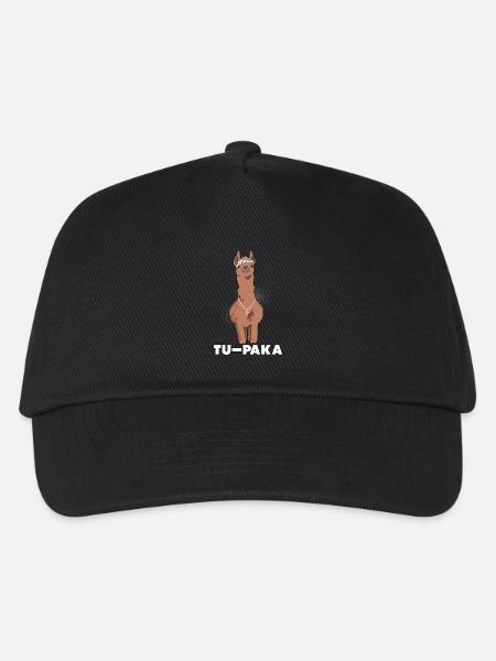 Lustiges Lama Alpaka Comic Tier Trend - Geschenk - Kinder Basecap - Schwarz