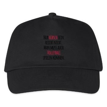 VolleyballFREAK Hübsch sein Volleyball M - Kinder Basecap - Schwarz - Vorne