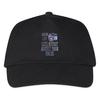 Fotograf - Fotografieren - Geschenk - Kamera - Kinder Basecap - Schwarz - Vorne