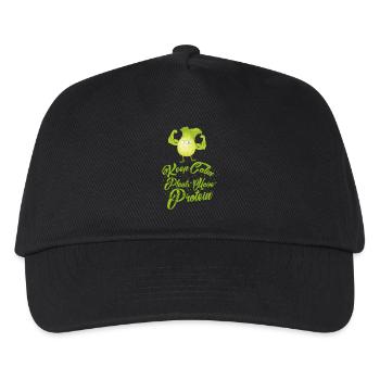 Keep Calm - Plants have Protein - Vegan Shirt - Kinder Basecap - Schwarz - Vorne