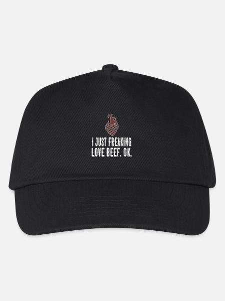 BBQ grilled beef lover tee - Kids’ Baseball Cap - black
