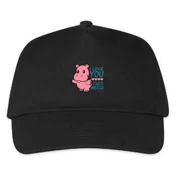 Ich liebe dich dieses viel niedliche Nilpferd Hug Valentine - Kinder Basecap - Schwarz - Vorne