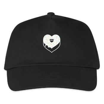 Le coeur de beignet saupoudre de vacances Saint-Valentin - Casquette de baseball Enfant - noir - Devant
