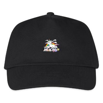 Unicorn easter bunny Easter eggs - Kids’ Baseball Cap - black - Front
