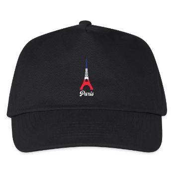 Paris Frankreich Flagge Farbe Eiffelturm Französisch - Kinder Basecap - Schwarz - Vorne