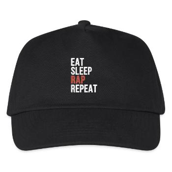 Mangez Repeat Rap sommeil - Cadeau drôle - Casquette de baseball Enfant - noir - Devant