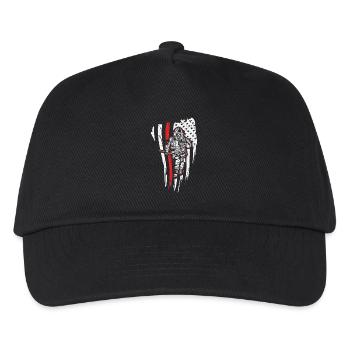 Firefighter USA - fireman hazardous flag design - Kids’ Baseball Cap - black - Front
