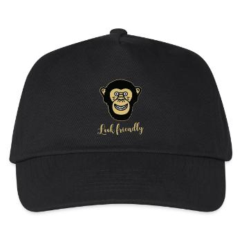 Monkey Chimpanzee - Look friendly - Kids’ Baseball Cap - black - Front