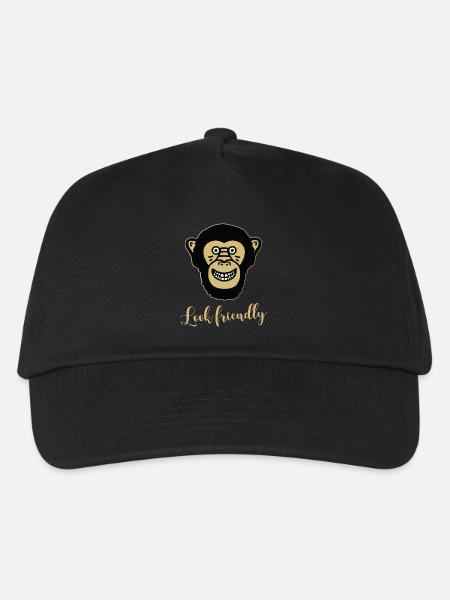 Affe Schimpanse - Look friendly - Kinder Basecap - Schwarz