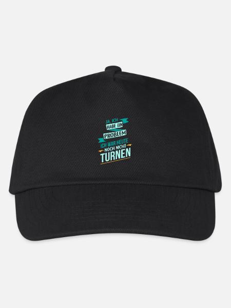Turnen Sport Problem ich liebe Geschenk - Kinder Basecap - Schwarz