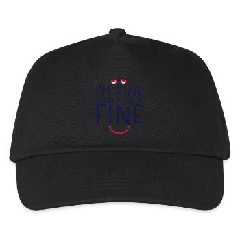 citation nuage i am fine everything joyeux drole e - Casquette de baseball Enfant - noir - Devant